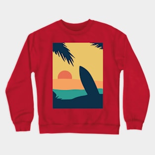 Surf Beach Vintage Look Crewneck Sweatshirt